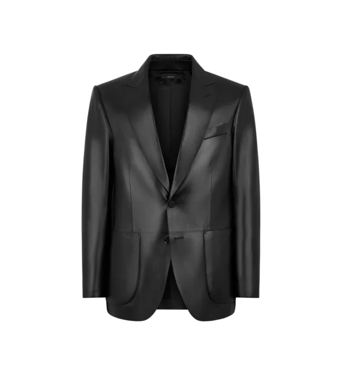 Blazer de cuero mantecoso Blazer de cuero mantecoso
