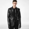 Blazer de cuero mantecoso Blazer de cuero mantecoso