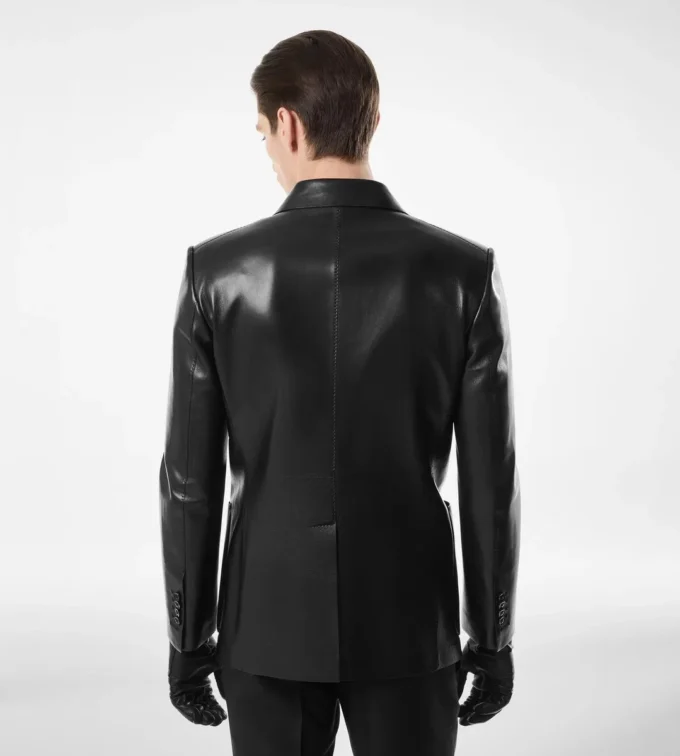 Blazer de cuero mantecoso Blazer de cuero mantecoso