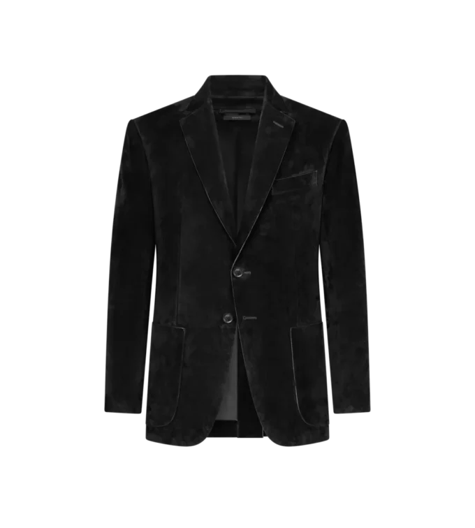 Blazer sartorial de ante y cachemira