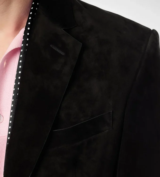 Blazer sartorial de ante y cachemira