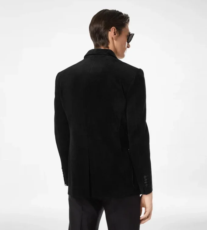 Blazer sartorial de ante y cachemira