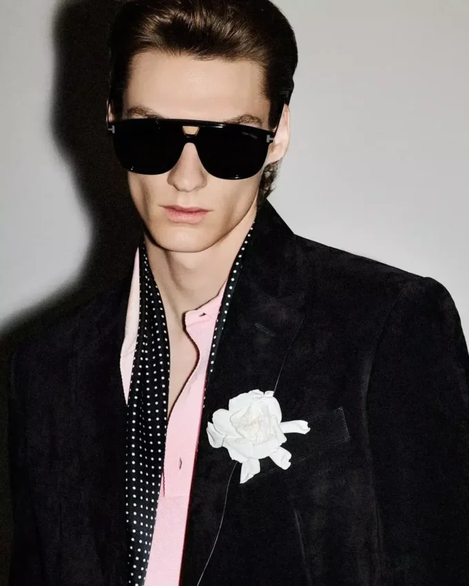 Blazer sartorial de ante y cachemira