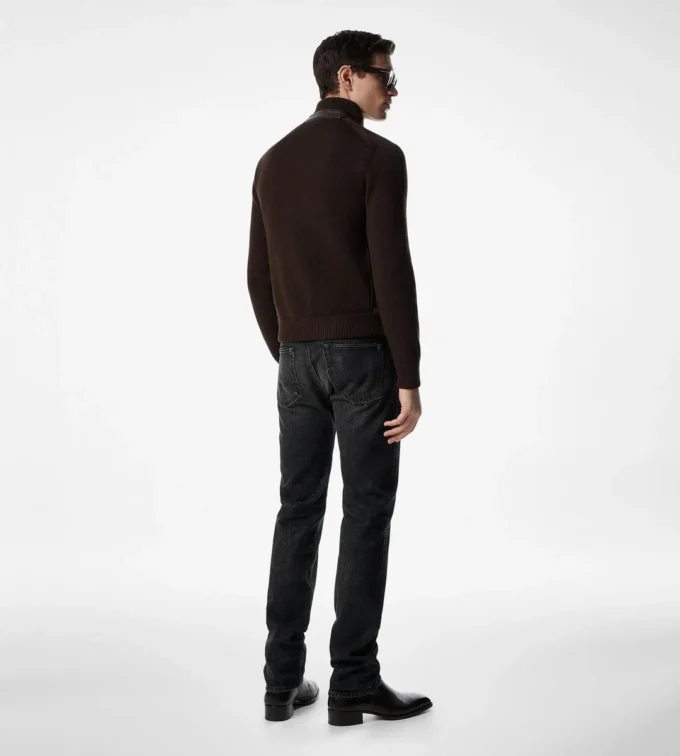 Blouson de ante con parte delantera de merino Blouson de ante con parte delantera de merino