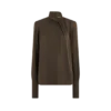 Blusa de manga larga de georgette de seda lavada Blusa de manga larga de georgette de seda lavada