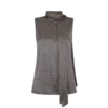 Blusa de seda sin mangas con lavalier