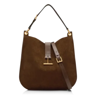 Bolso bandolera grande Tara de ante y piel lisa