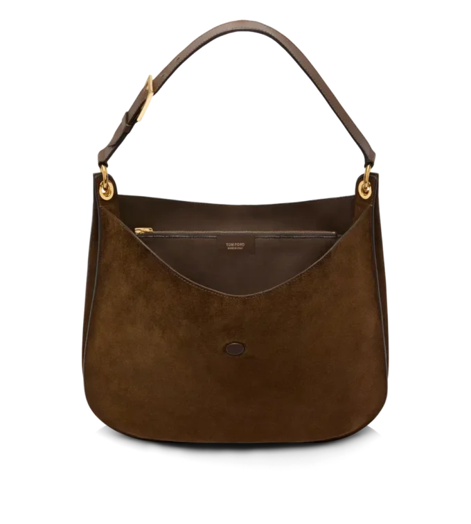 Bolso bandolera grande Tara de ante y piel lisa