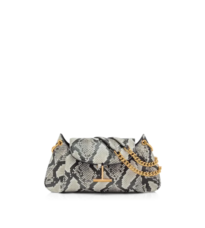 Bolso bandolera Tara con cadena y estampado de pitón Bolso bandolera Tara con cadena y estampado de pitón