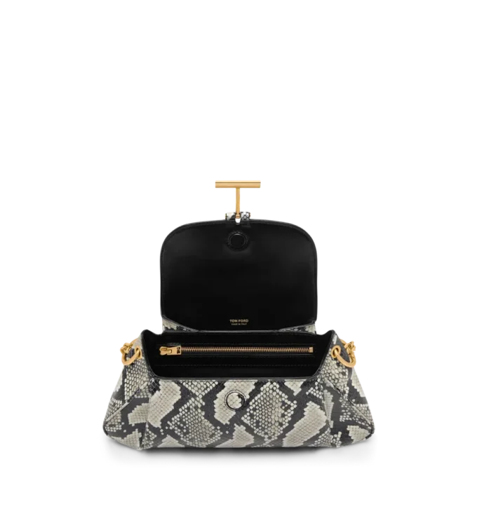 Bolso bandolera Tara con cadena y estampado de pitón Bolso bandolera Tara con cadena y estampado de pitón