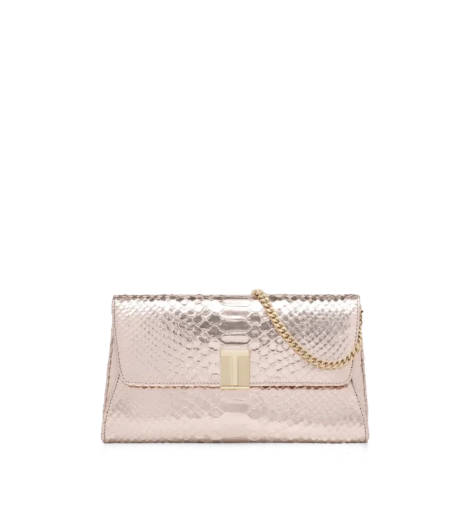 Bolso de mano Nobile laminado estampado de pitón
