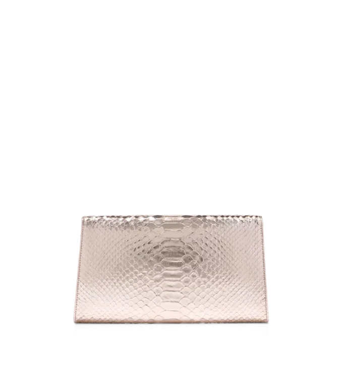 Bolso de mano Nobile laminado estampado de pitón