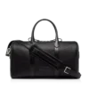 Bolso de viaje mediano de cuero granulado con abertura amplia