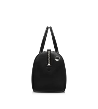 Bolso de viaje mediano de cuero granulado con abertura amplia