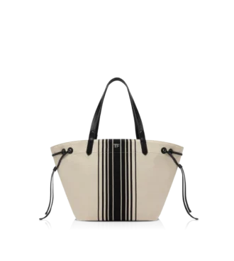 Bolso grande de jacquard a rayas