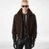 Bomber de vuelo de nubuck y piel de oveja