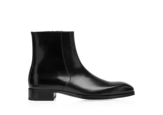Bota con cremallera Elkan de cuero bruñido