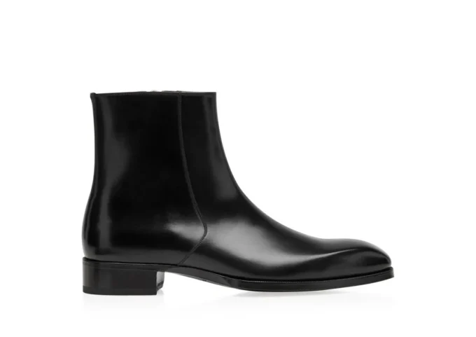 Bota con cremallera Elkan de cuero bruñido