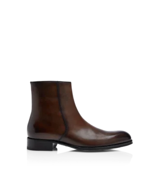 Bota con cremallera Elkan de cuero bruñido