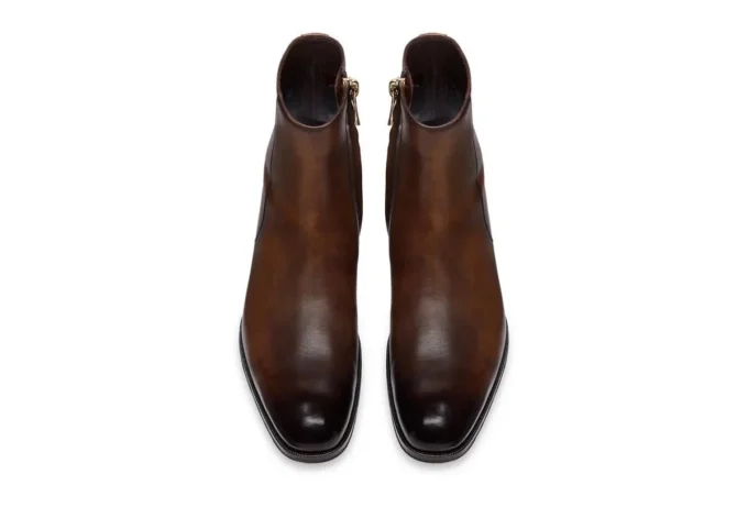 Botas con cremallera Edgar de cuero bruñido