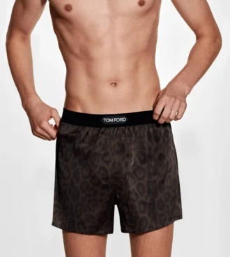 Boxers de seda con estampado de guepardo