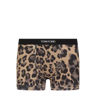 Braguitas bóxer de algodón con estampado de leopardo