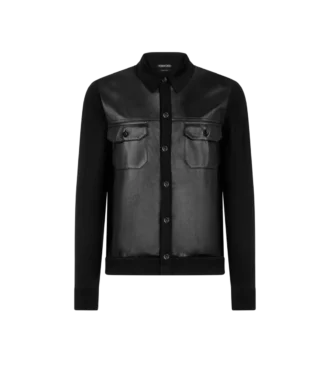 Camisa con parte delantera de cuero