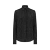 Camisa de crepé de China de seda con lunares y plastrón plisado Camisa de crepé de China de seda con lunares y plastrón plisado