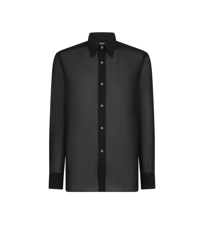 Camisa de voile de algodón con corte fluido Camisa de voile de algodón con corte fluido