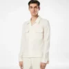 Camisa exterior con bolsillo en el pecho de cachemira