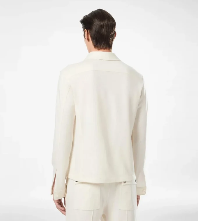 Camisa exterior con bolsillo en el pecho de cachemira