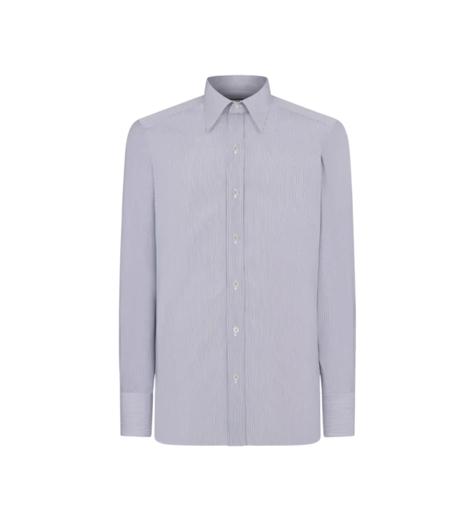 Camisa slim fit a rayas finas