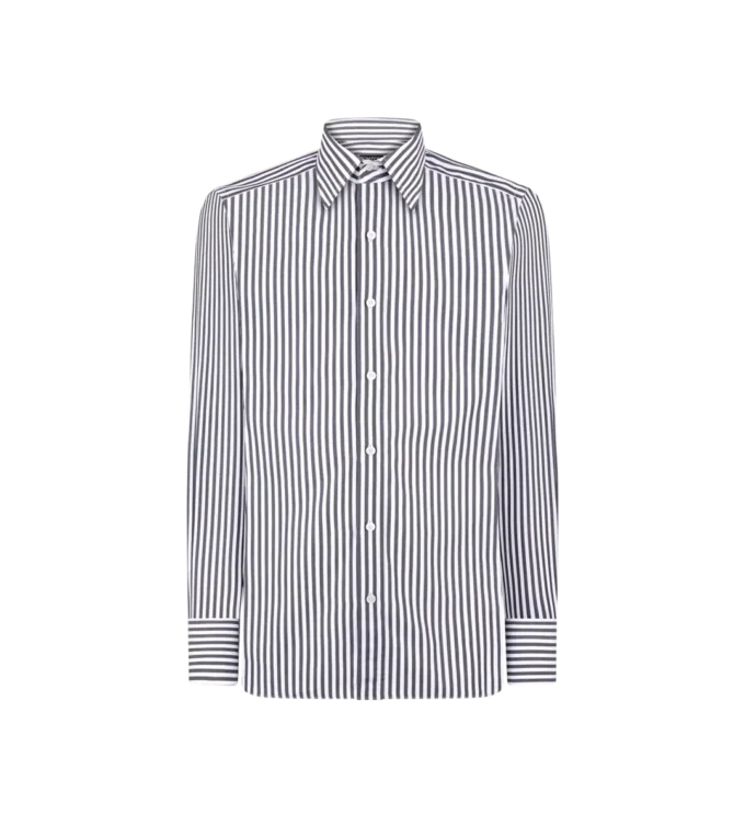 Camisa slim fit con rayas escalonadas