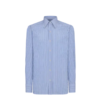 Camisa slim fit con rayas finas Camisa slim fit con rayas finas