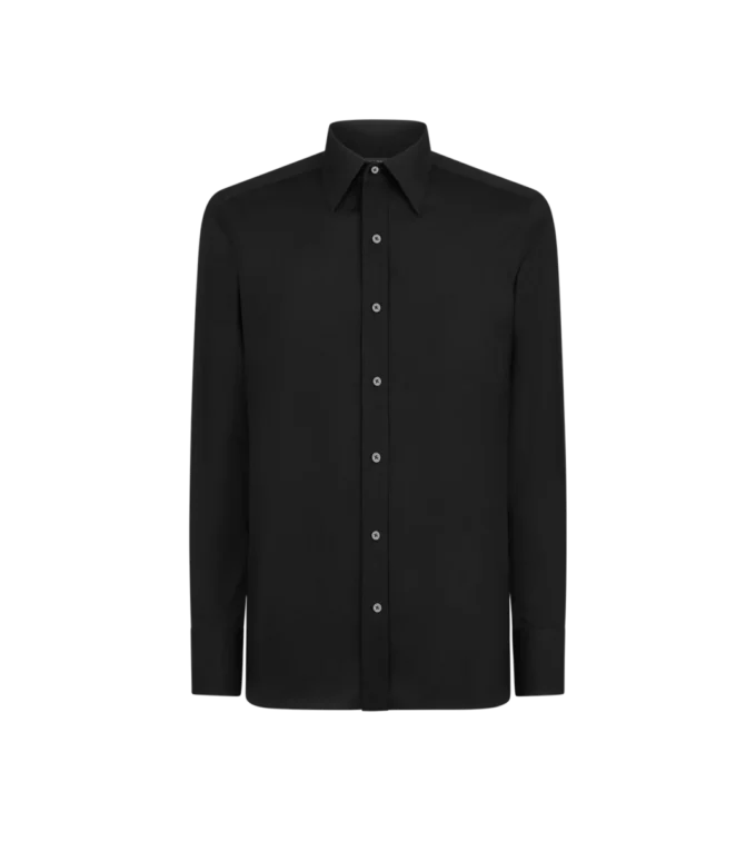 Camisa slim fit de crepé satinado