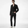 Camisa slim fit de crepé satinado