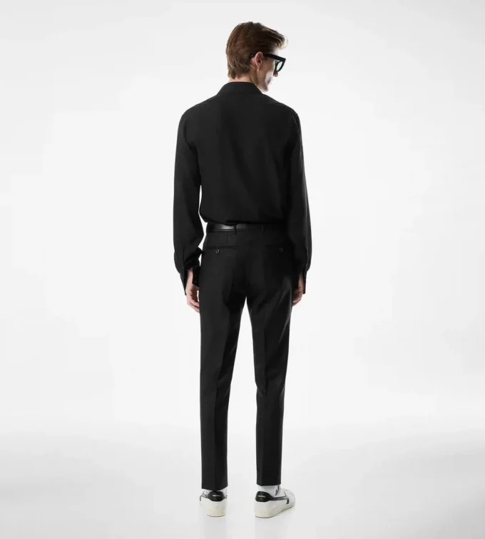 Camisa slim fit de crepé satinado