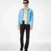 Chaqueta con cuello de ante de cachemira