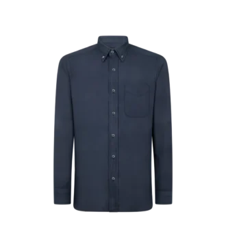 Camisa slim fit de sarga ligera de cachemira Camisa slim fit de sarga ligera de cachemira