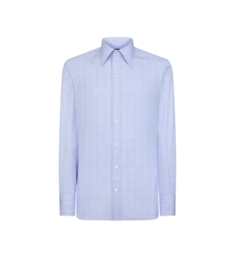 Camisa slim fit de tejido Príncipe de Gales fino Camisa slim fit de tejido Príncipe de Gales fino