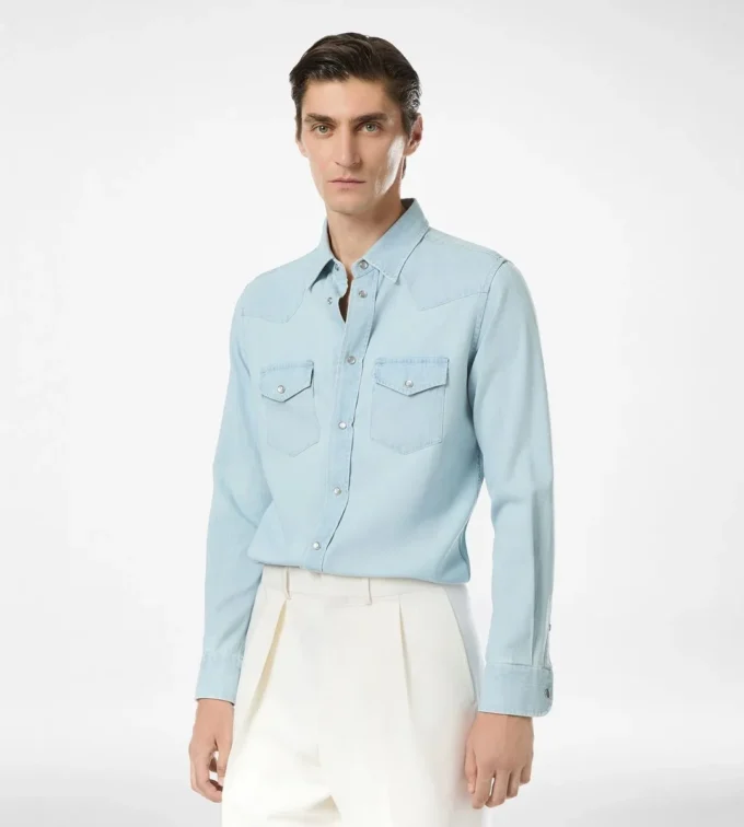 Camisa vaquera de cambray