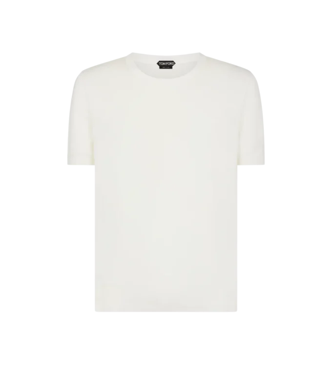 Camiseta de algodón puro con cuello redondo