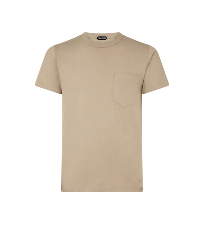 Camiseta de algodón puro con cuello redondo