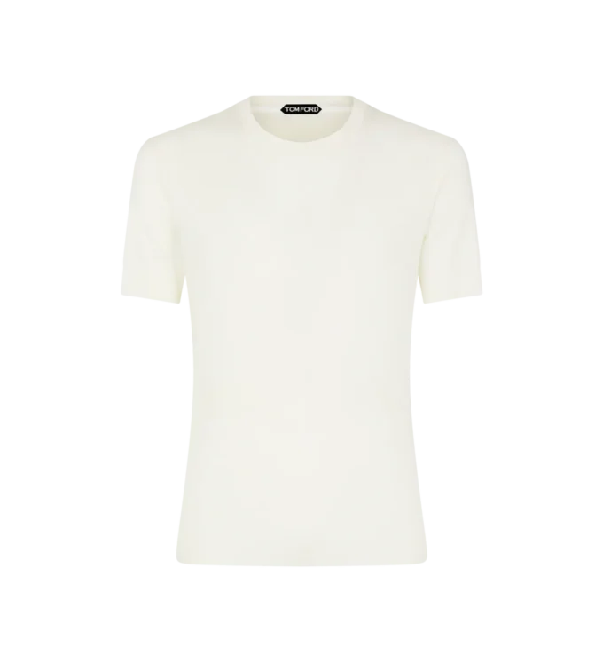 Camiseta de cuello redondo con ribete