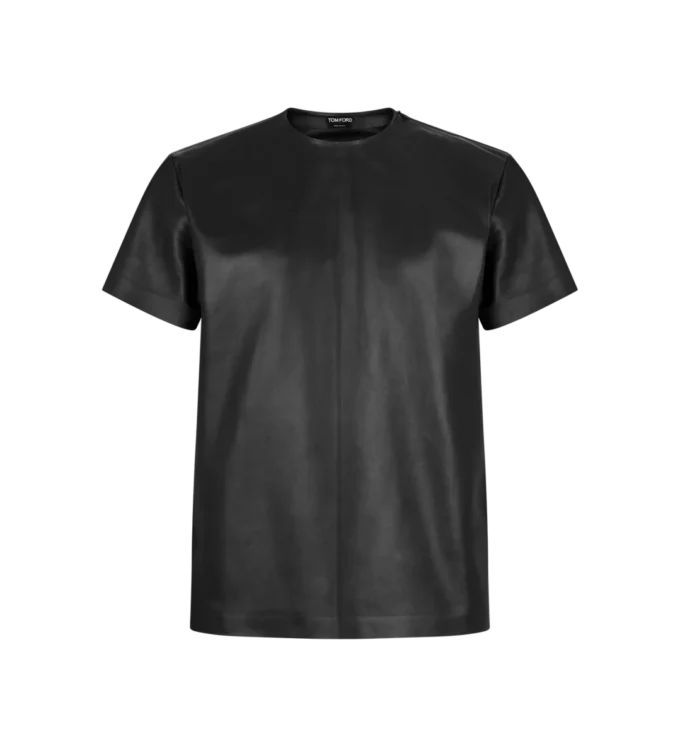 Camiseta de cuello redondo de napa suave