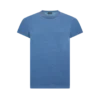 Camiseta de cuello redondo teñida con índigo