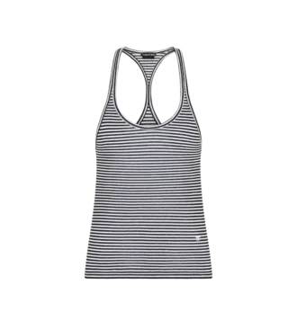 Camiseta de tirantes a rayas con logotipo TF bordado en tono