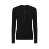 Camiseta Henley de algodón elástico