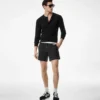 Camiseta Henley de algodón elástico