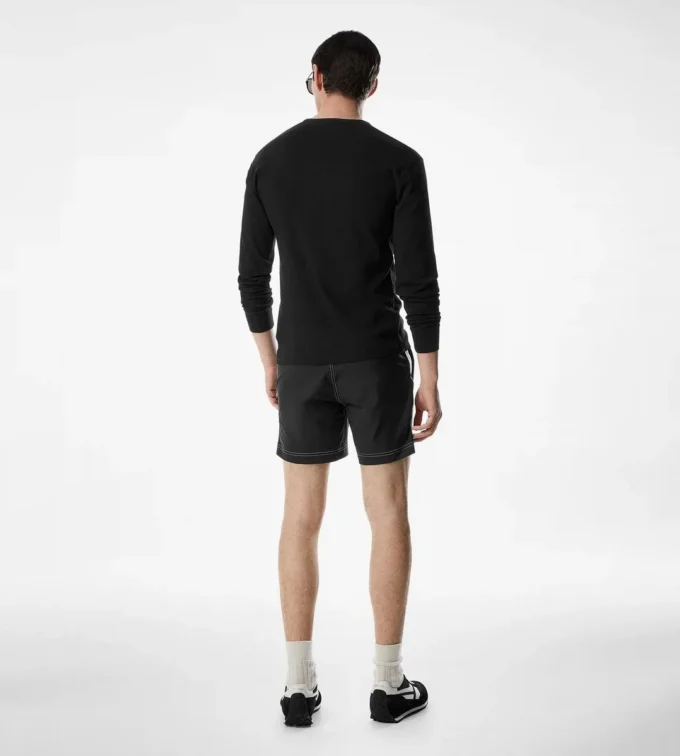 Camiseta Henley de algodón elástico